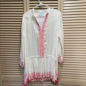 TAJ by Sabrina Crippa White and Pink Mini Dress